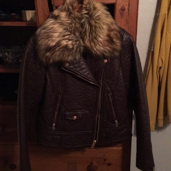 Leather biker jacket